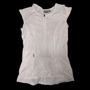 Athleta Sleeveless Zip Front Performance Top White Size M